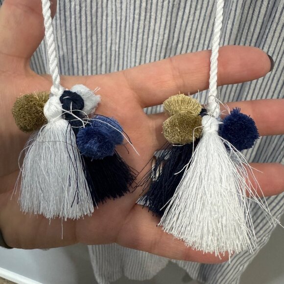 J. JILL ocean breeze striped embroidered dress size MP - Picture 5 of 9